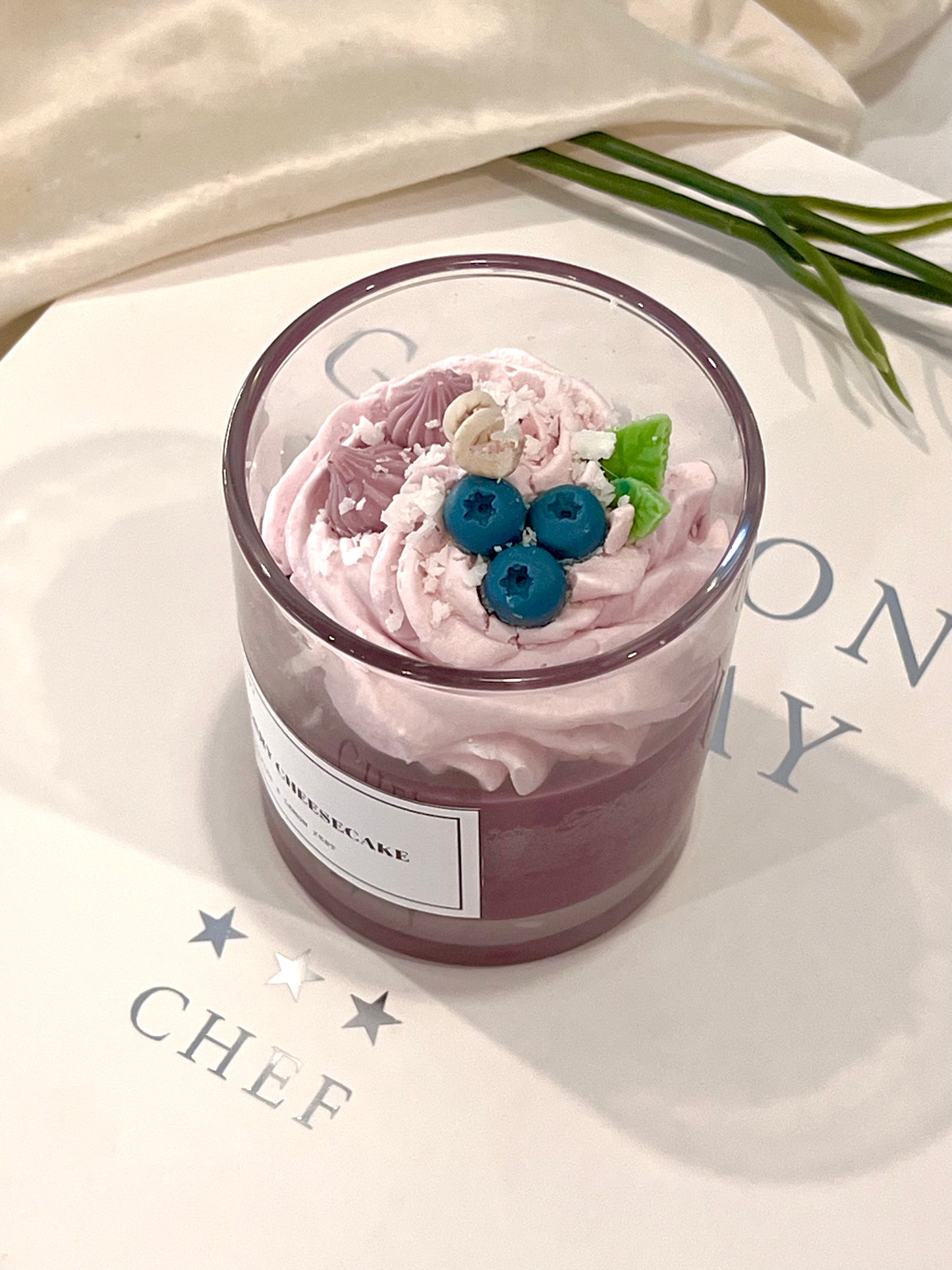 Blueberry Cheesecake Dessert Candle